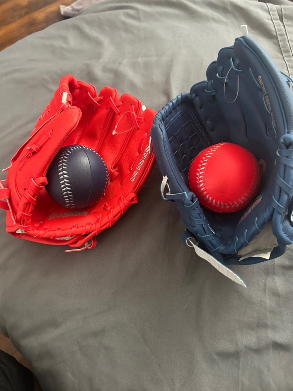 Kids Soft Baseball Glove and Ball Set - Red and Navy